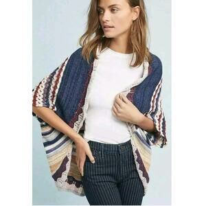 Anthropologie Moth Kearny Crocheted Open Cardigan, Size XS